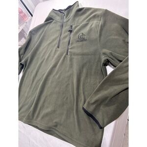 Ducks Unlimited Mens XL Quarter Zip Fleece Pullover Olive Green Hunting Jacket